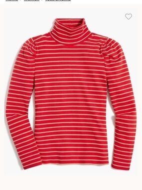 J.Crew Factory Puff-sleeve sparkle stripe turtleneck XXS